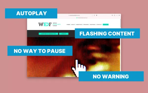Flashing content that can trigger seizures
